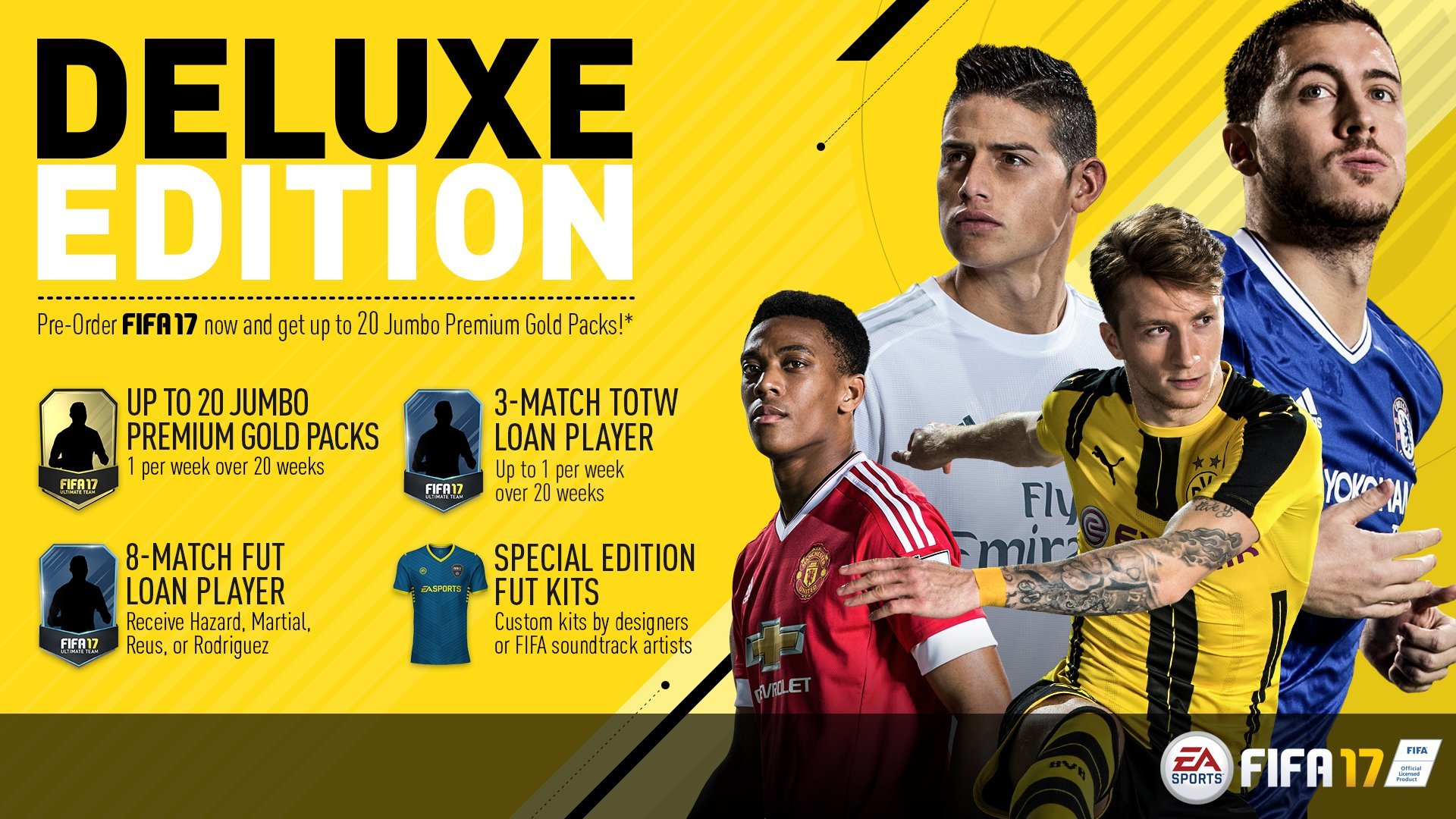 FIFA 17 DELUXE EDITION20 ジャンボプレミアムゴールドパック (1 x20週間) 、TOTWレンタル選手 (1選手3試合x20週間) 、8試合レ 2zzhgl6 Amazon.com: FIFA 17 - Deluxe Edition (Xbox One) : Video Games